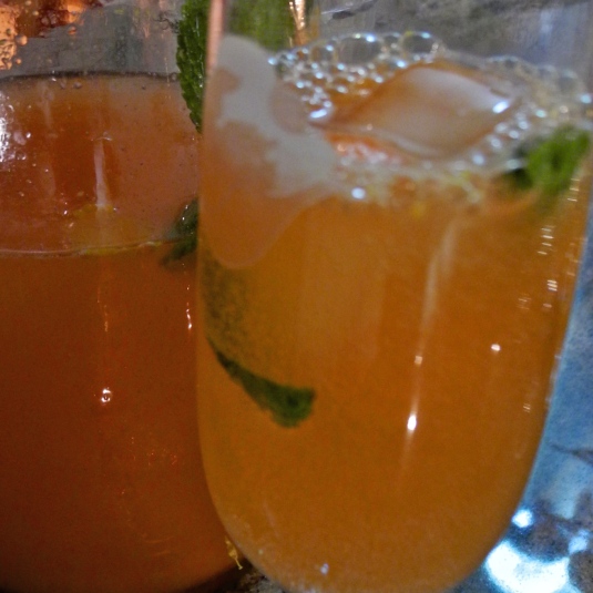 Valencia orange juice and cava wine cocktail